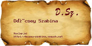 Décsey Szabina névjegykártya