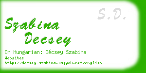szabina decsey business card