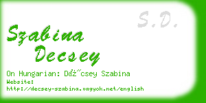 szabina decsey business card